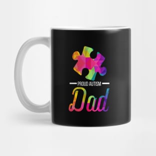 Mens Proud Autism Dad - Unique Autistic Support ASD Father Gift print Mug